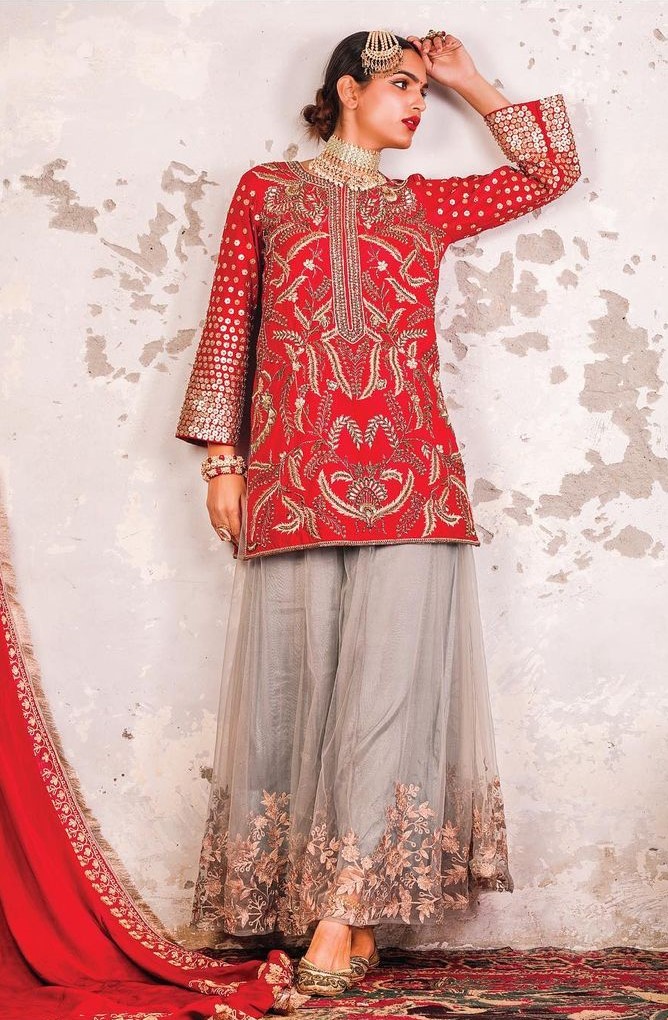 Nadira (Red Pakistani Style with Sharara)