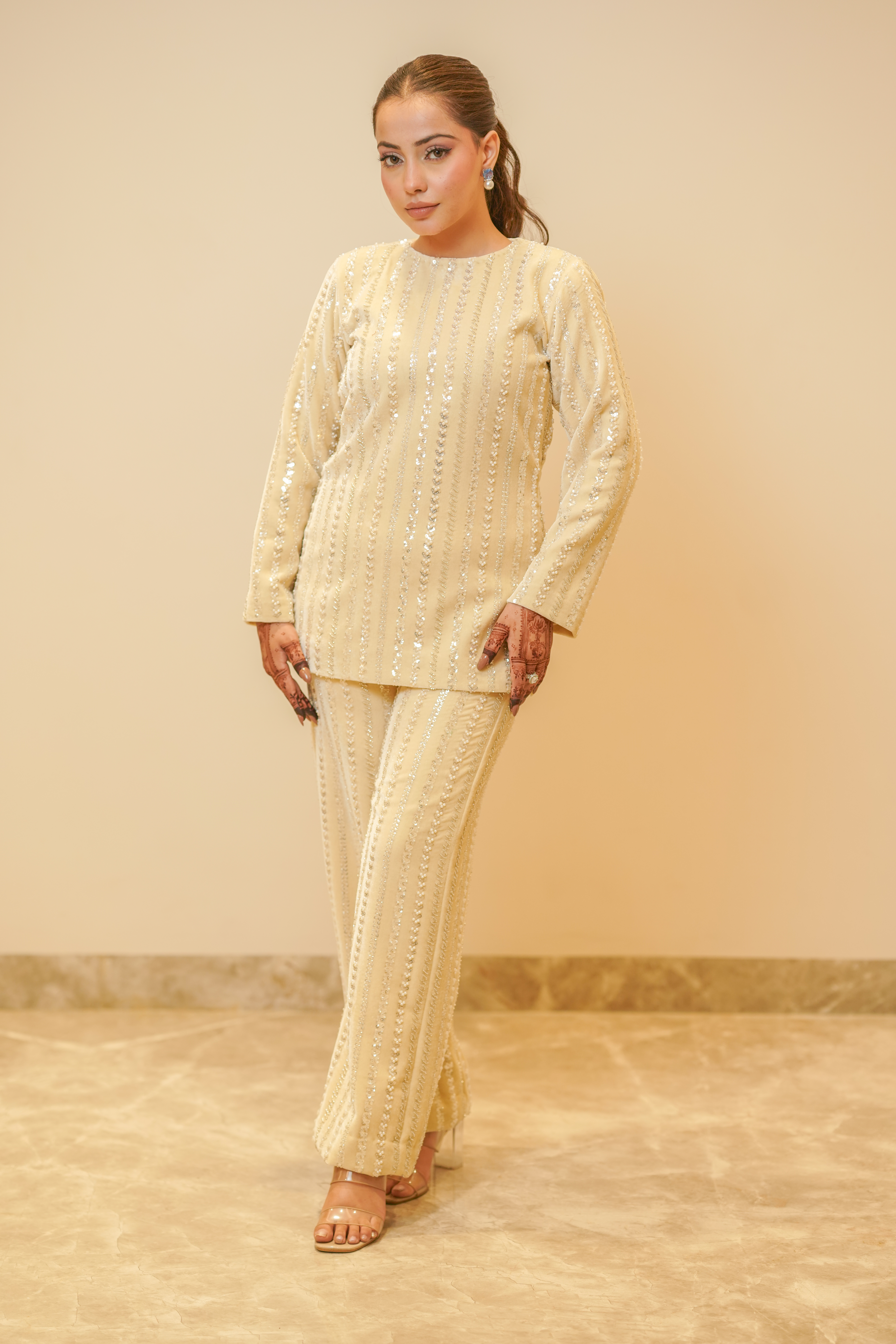 Ivory Velvet Pearl Co-ord Set