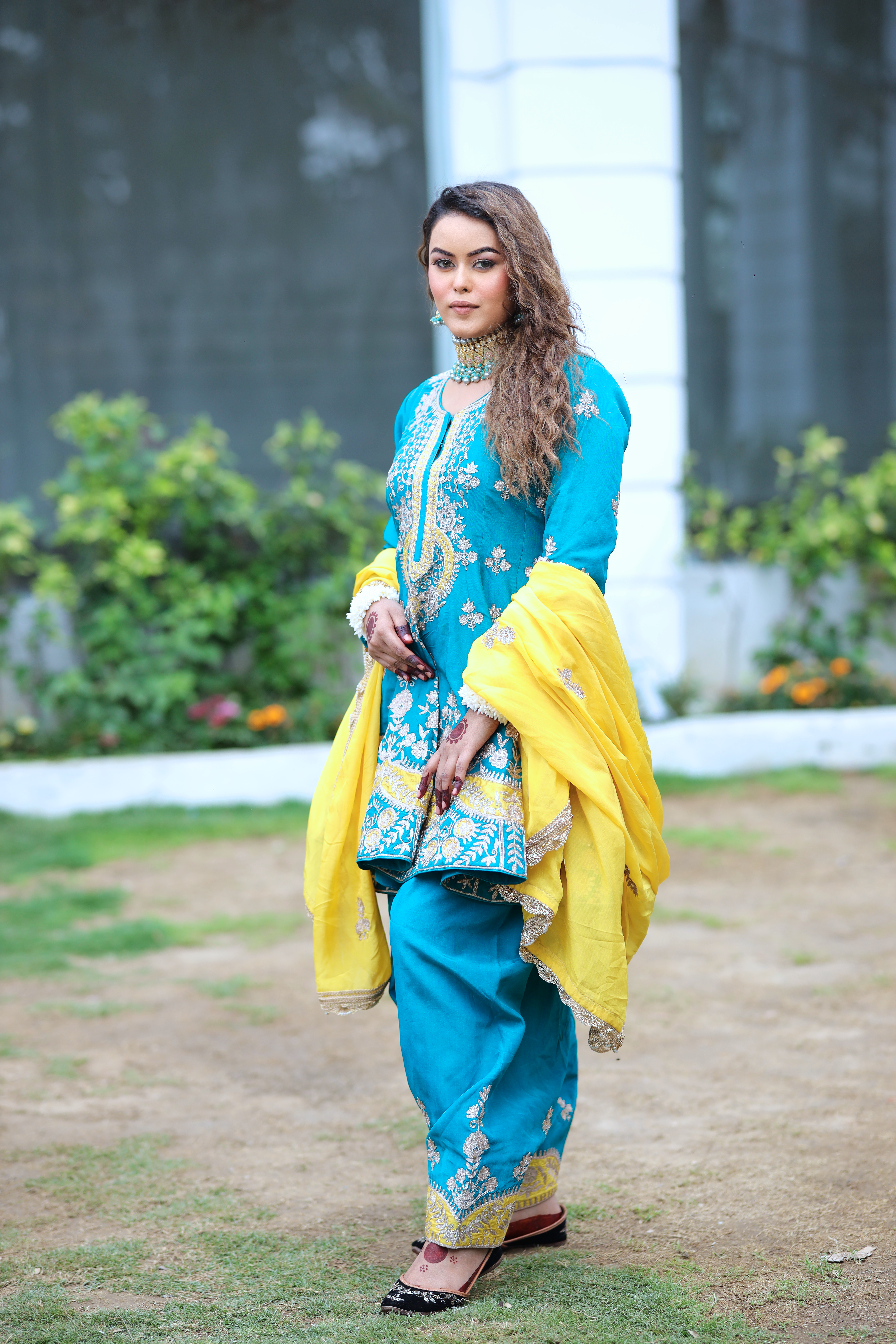 Manmohini (Teal Blue Short Anarkali)