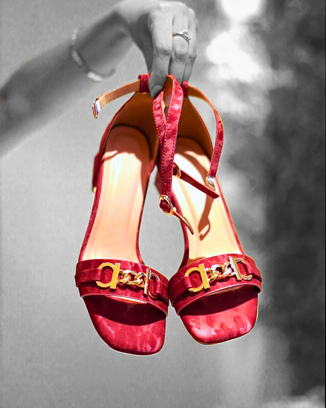 Royal Red Chain Heels