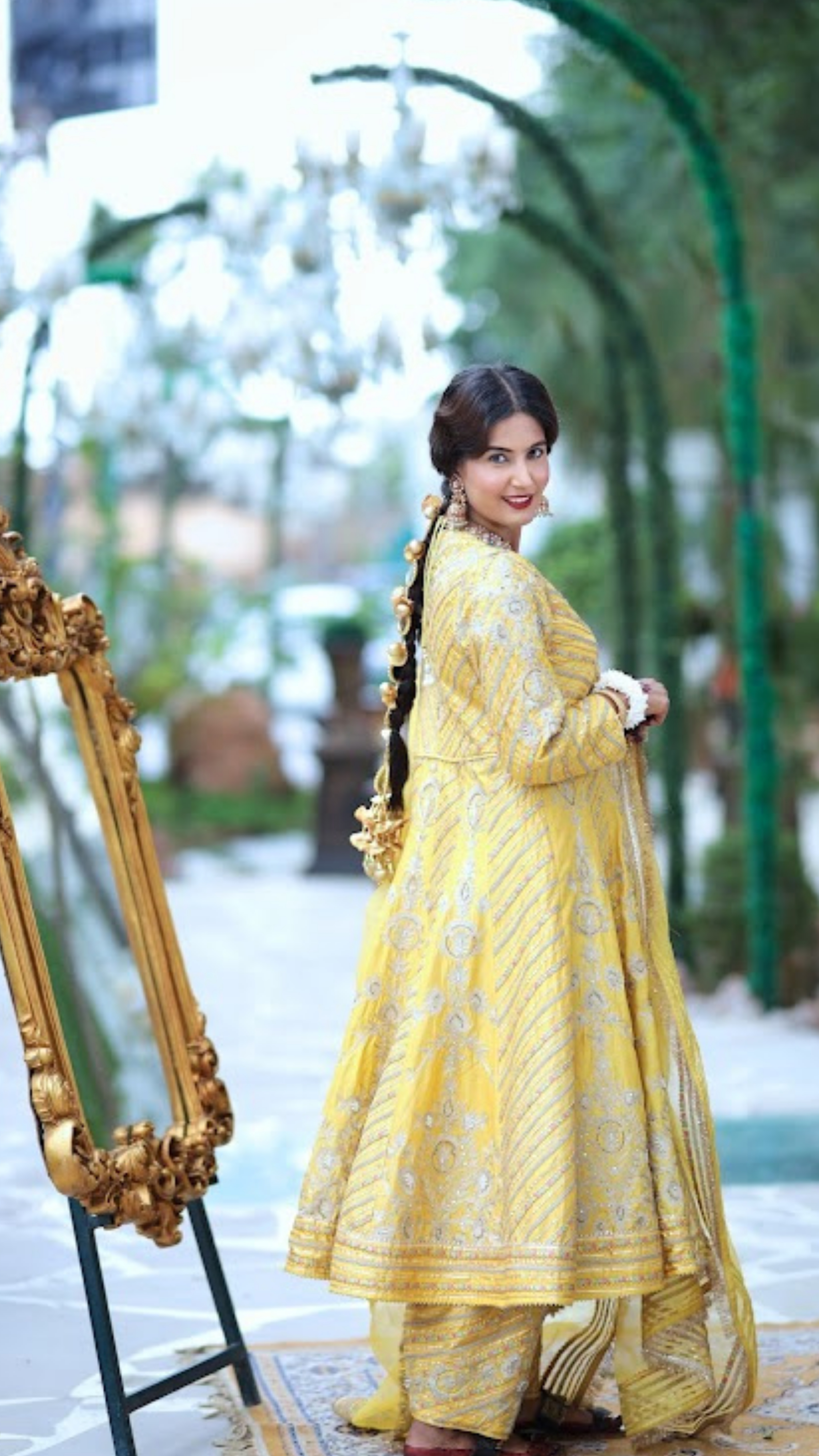 Surajmukhi (Yellow Long Anarkali with Gota)