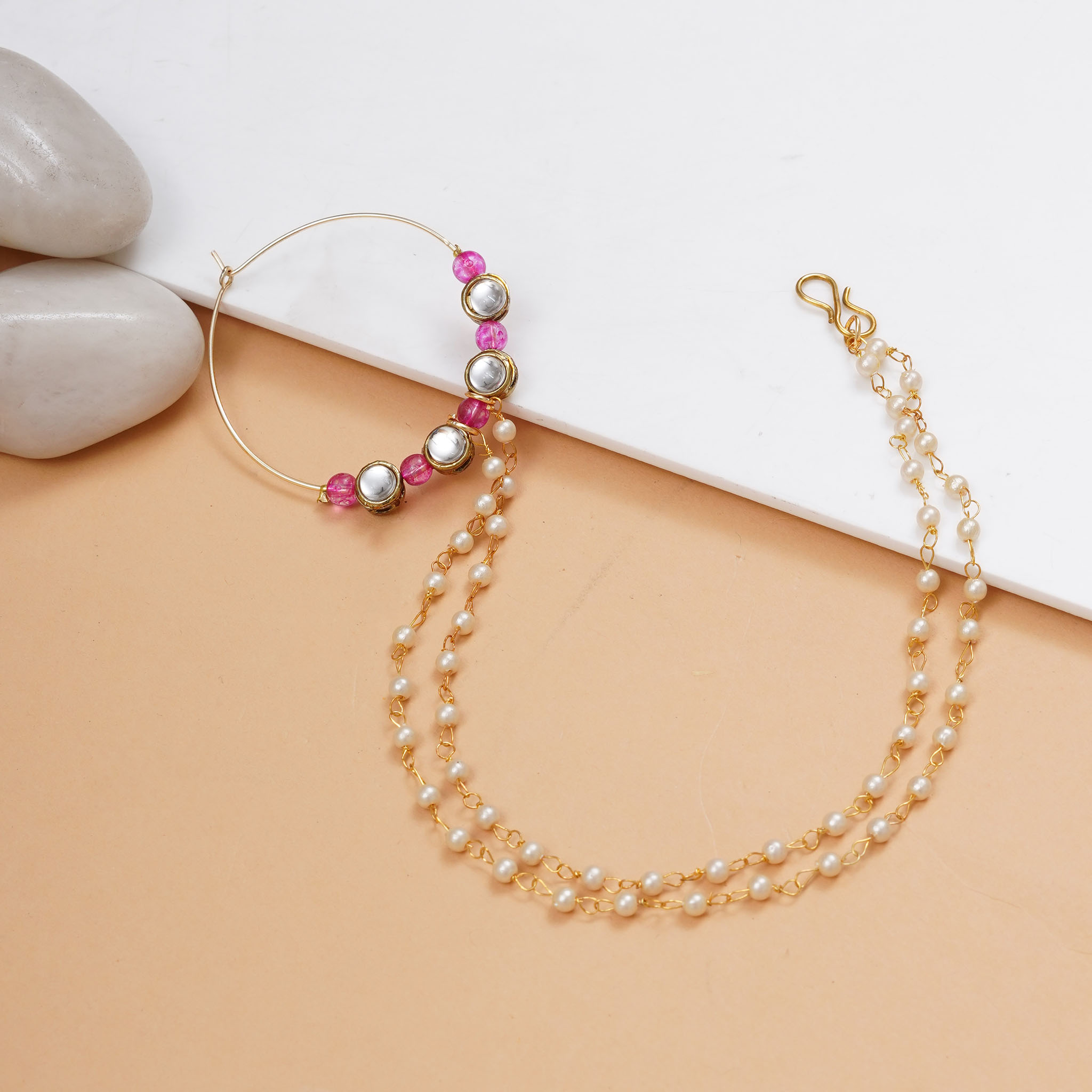 Pink Kundan Rhyme Nath