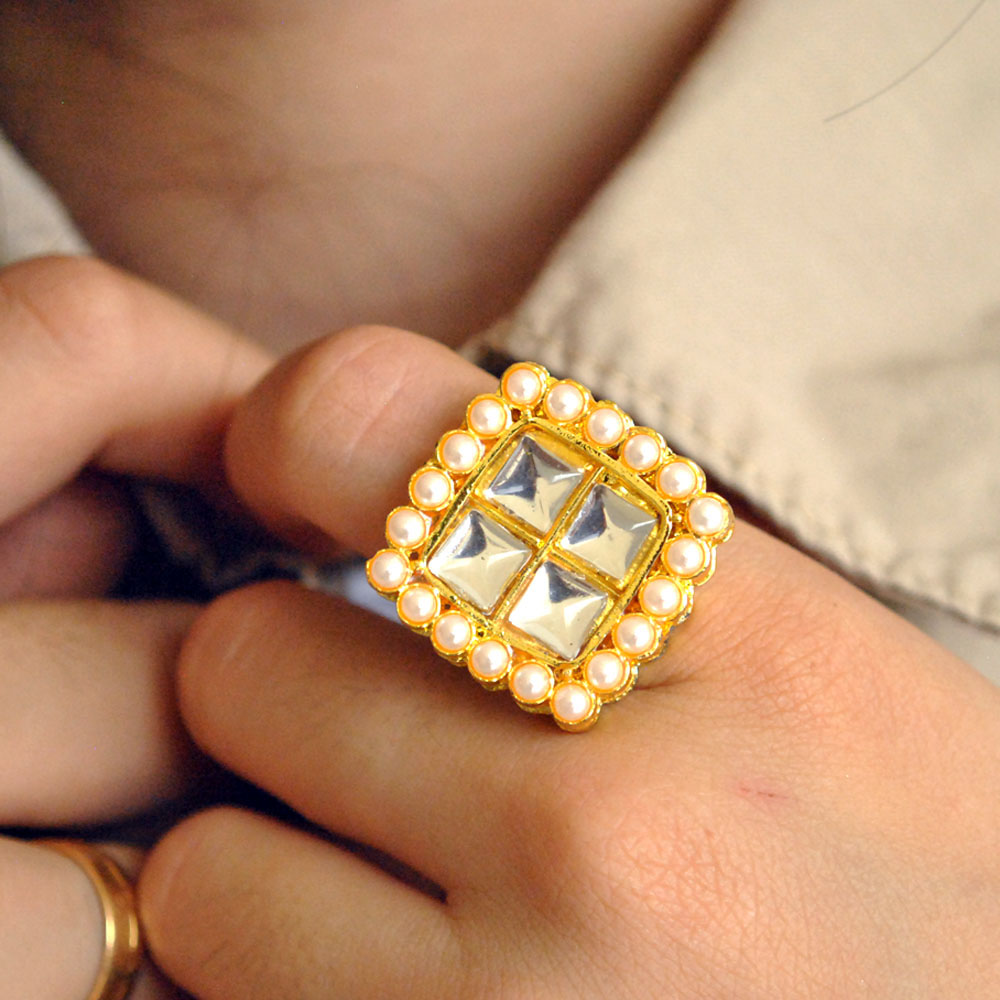 Quad Kundan Ring