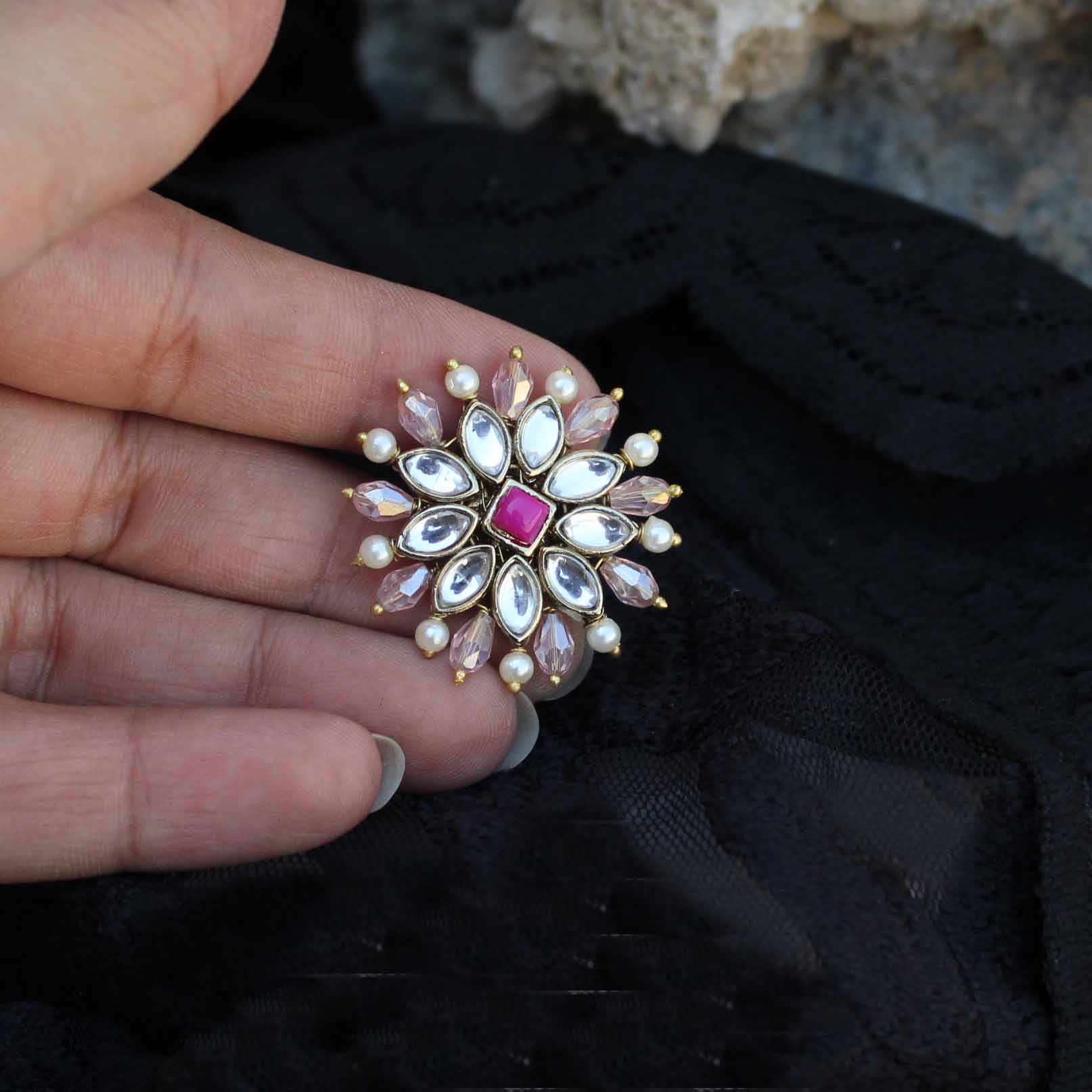 Pearl Twirl Pink Ring 
