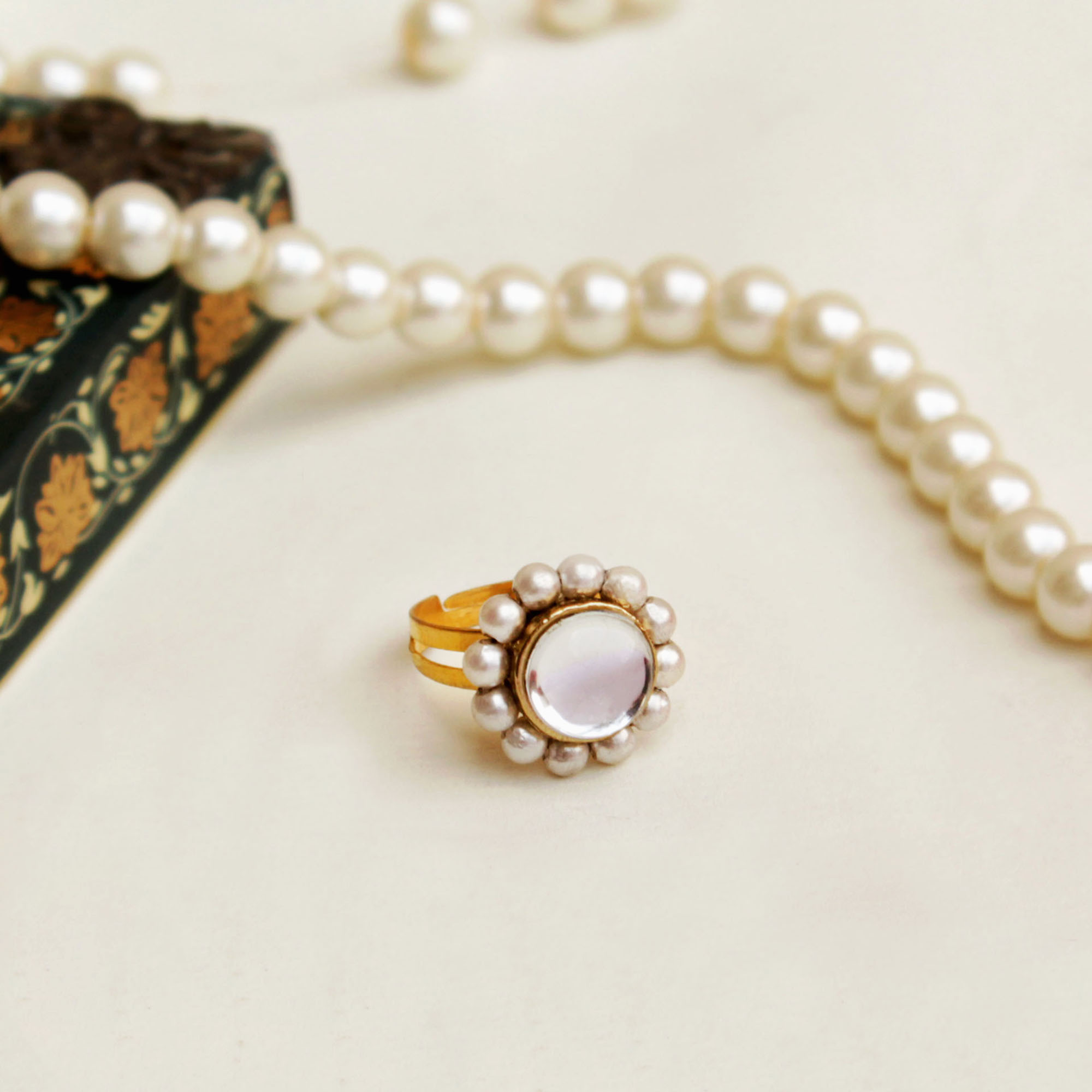 Kundan Flower Ring