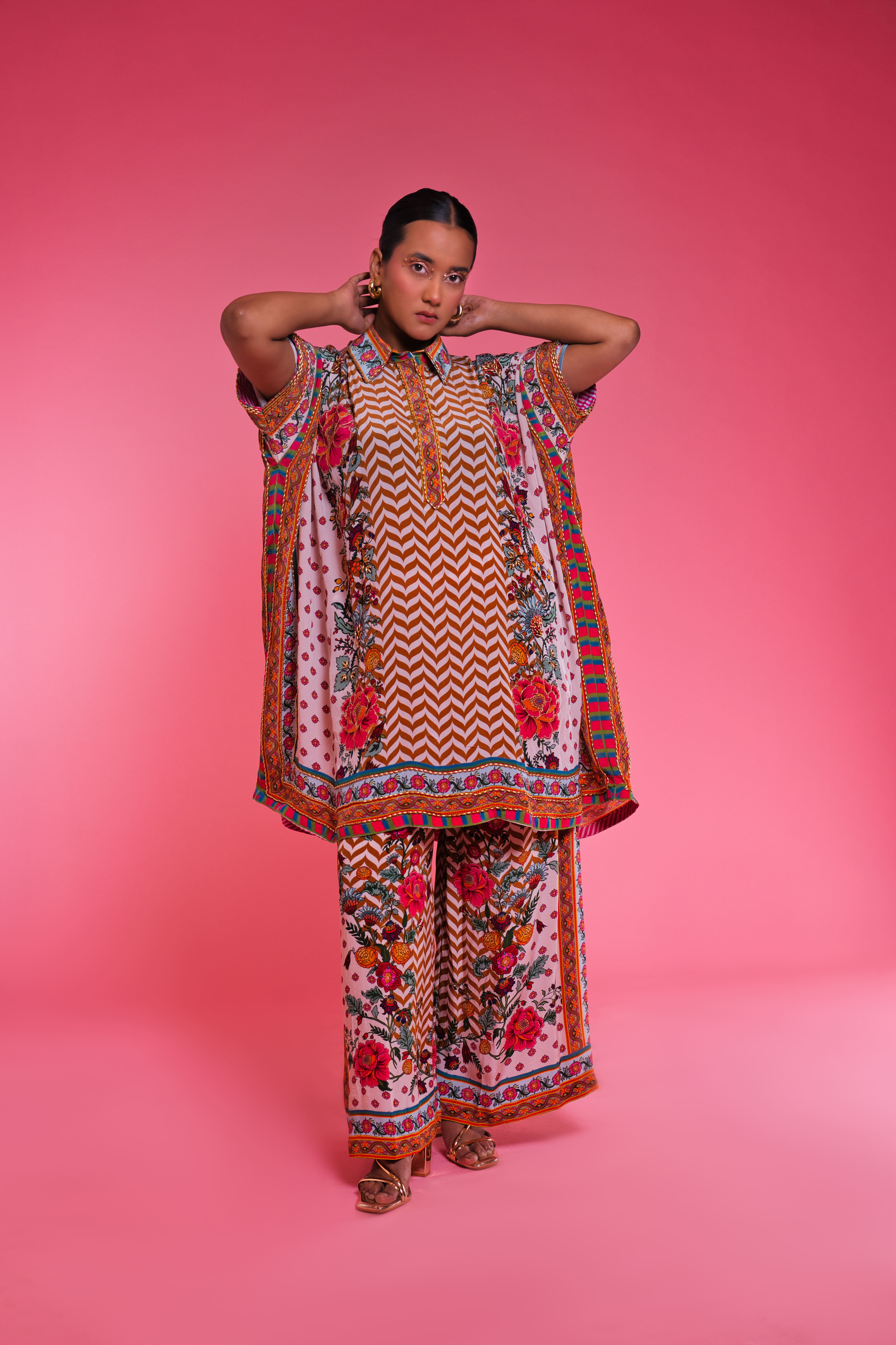 Ochre Chevron Crazy Coord Set
