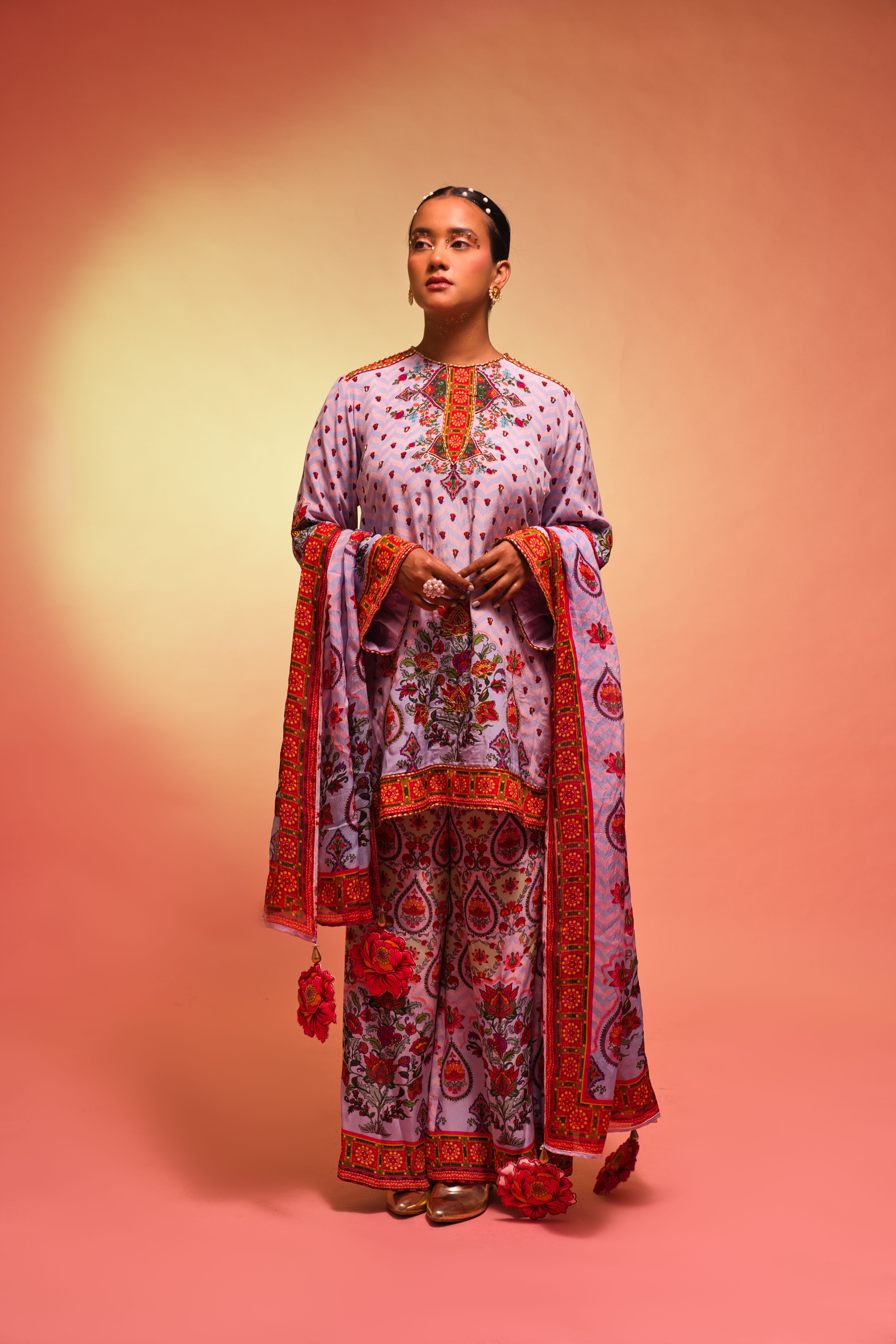 Angoori Short Suit with Dupatta