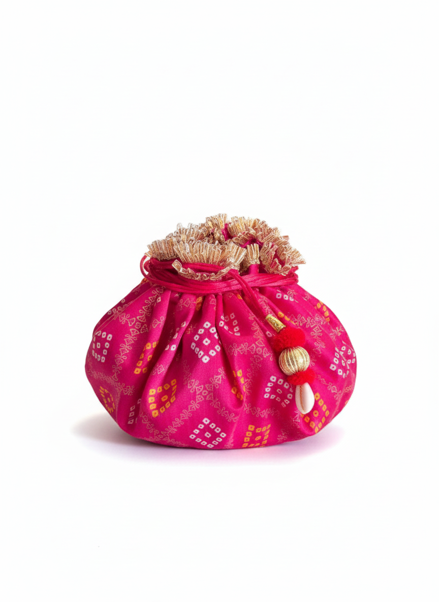 Pink Thaalposh cum Scrunchy Potli