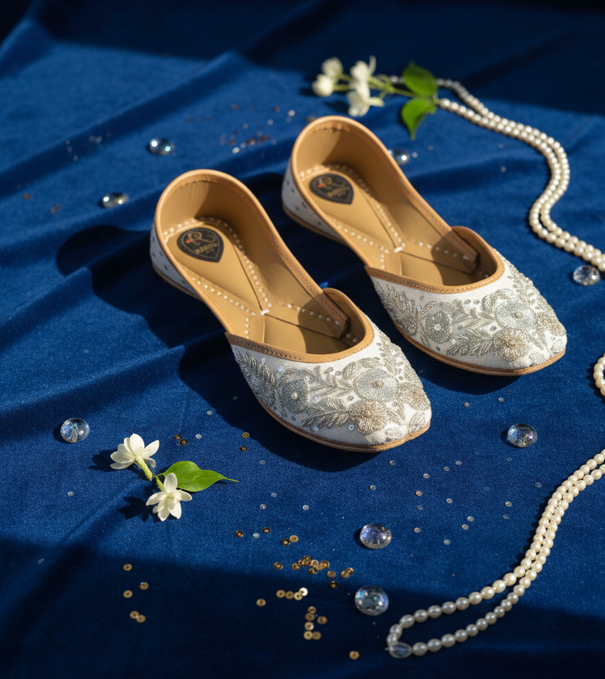Pearl Glow Floral Jutti