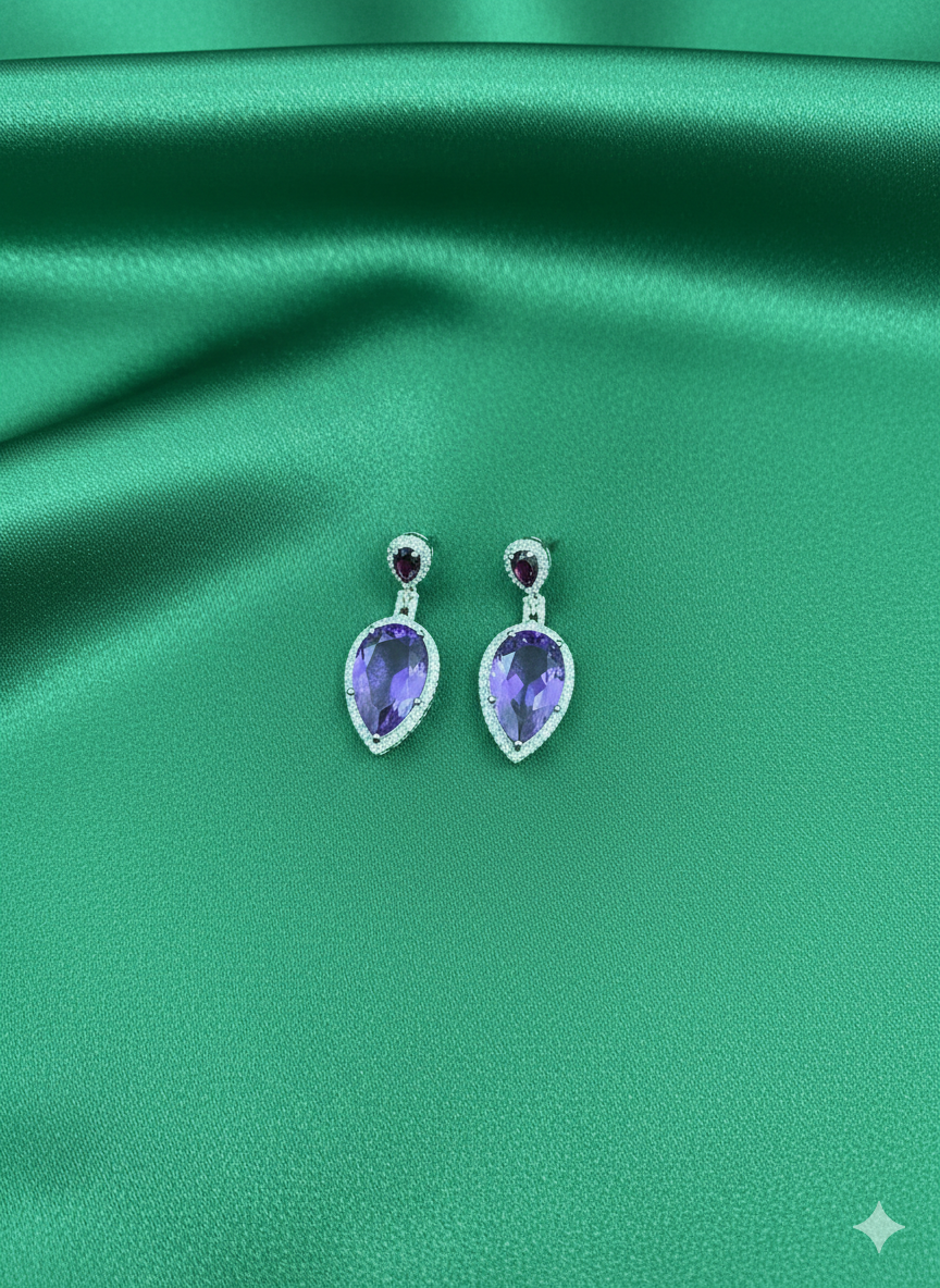 Lavender Teardrop Earrings