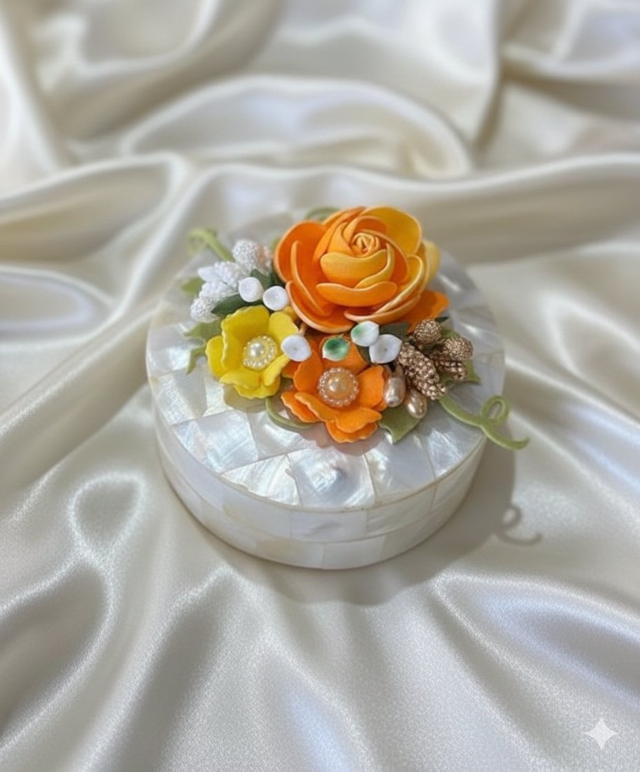Floral Round Coin Box (Pack of 4)