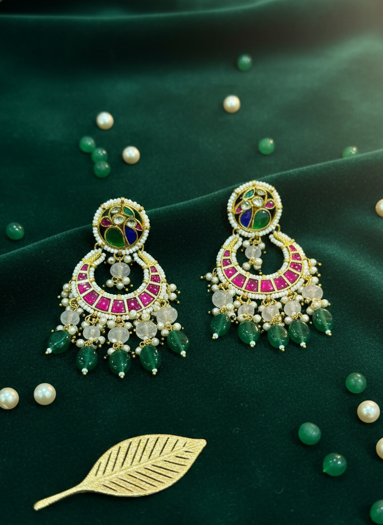 Meenakari Chandbali Earrings