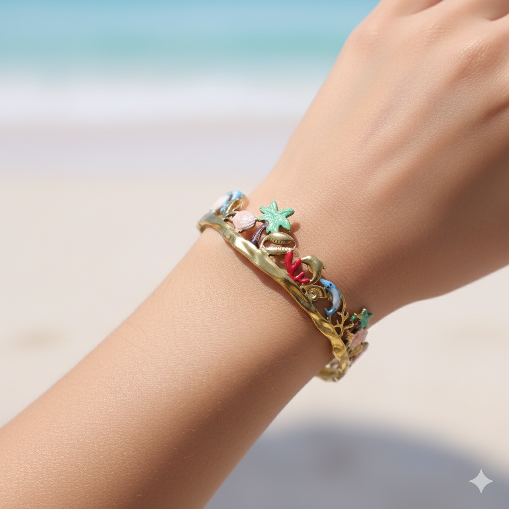 Tropical Theme Open Bracelet