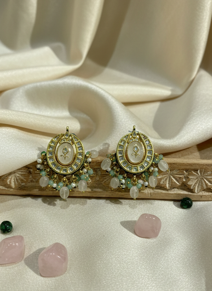 Royal Kundan & Pearl Drop Earrings