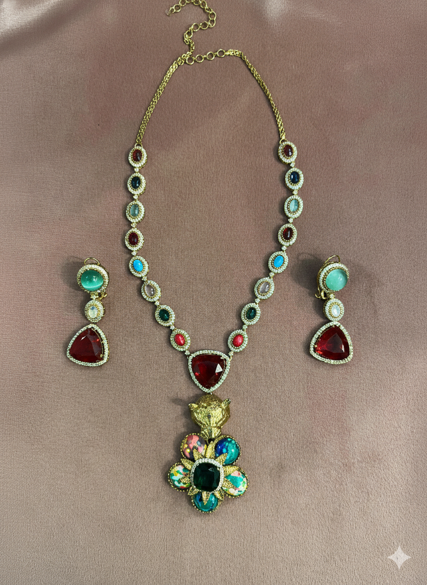 Bold Multistone Necklace Set