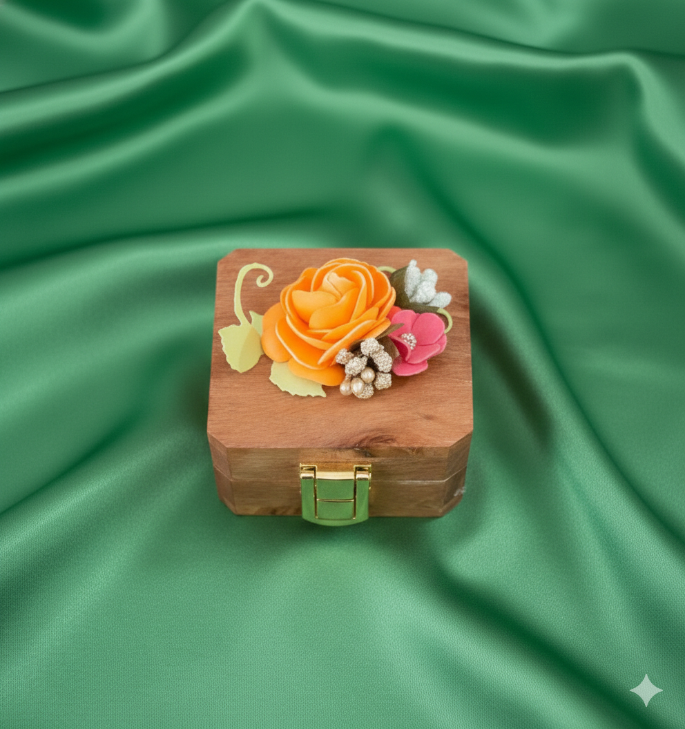 Handcrafted Wooden Coin Box (Pack of 2)