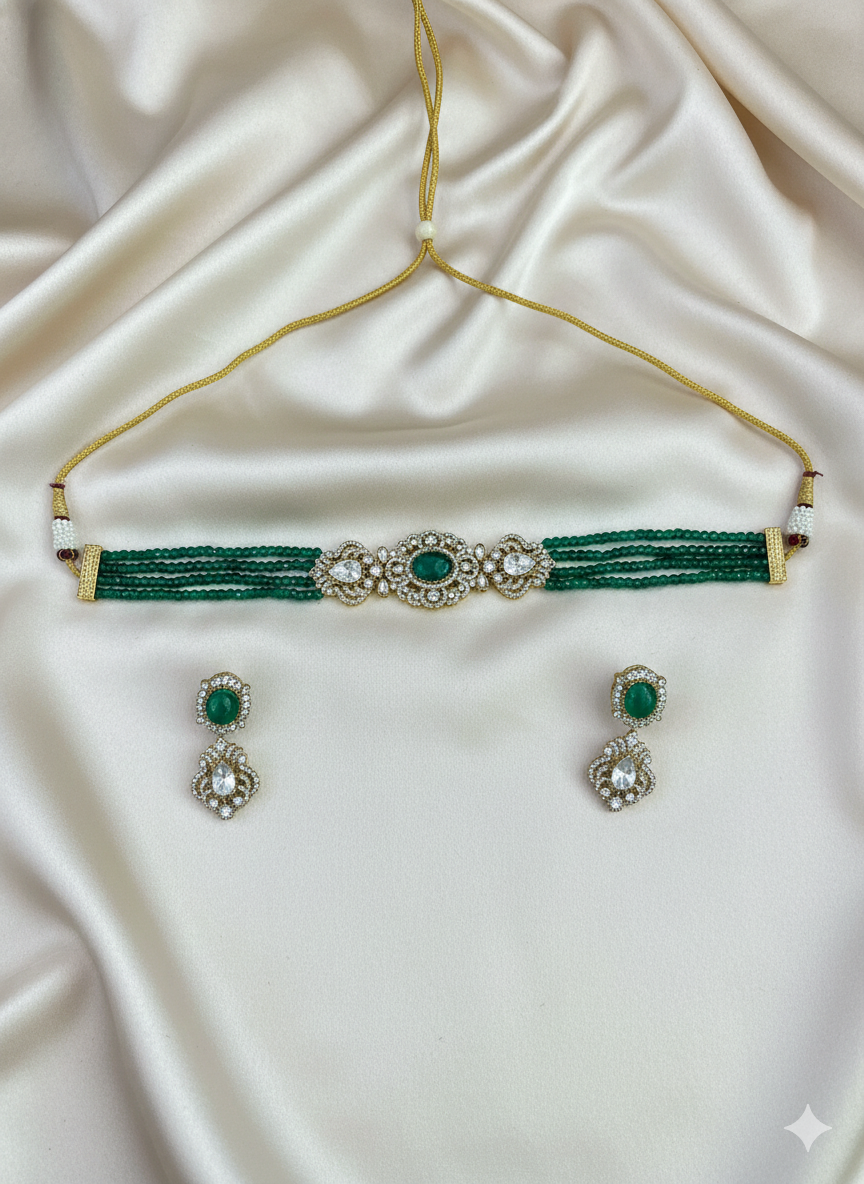 Beaded Kundan Choker Set