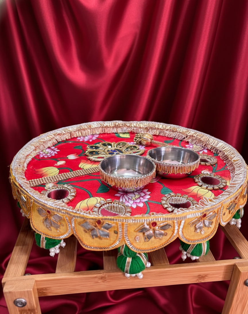 Big Size Red Steel Tilak Thaal