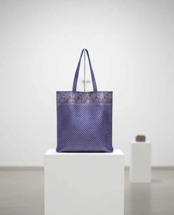 Purple Benarsi Silk Hamper Bags