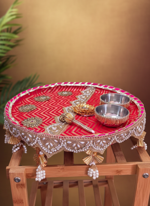 Big Size Red Steel Tilak Thaal