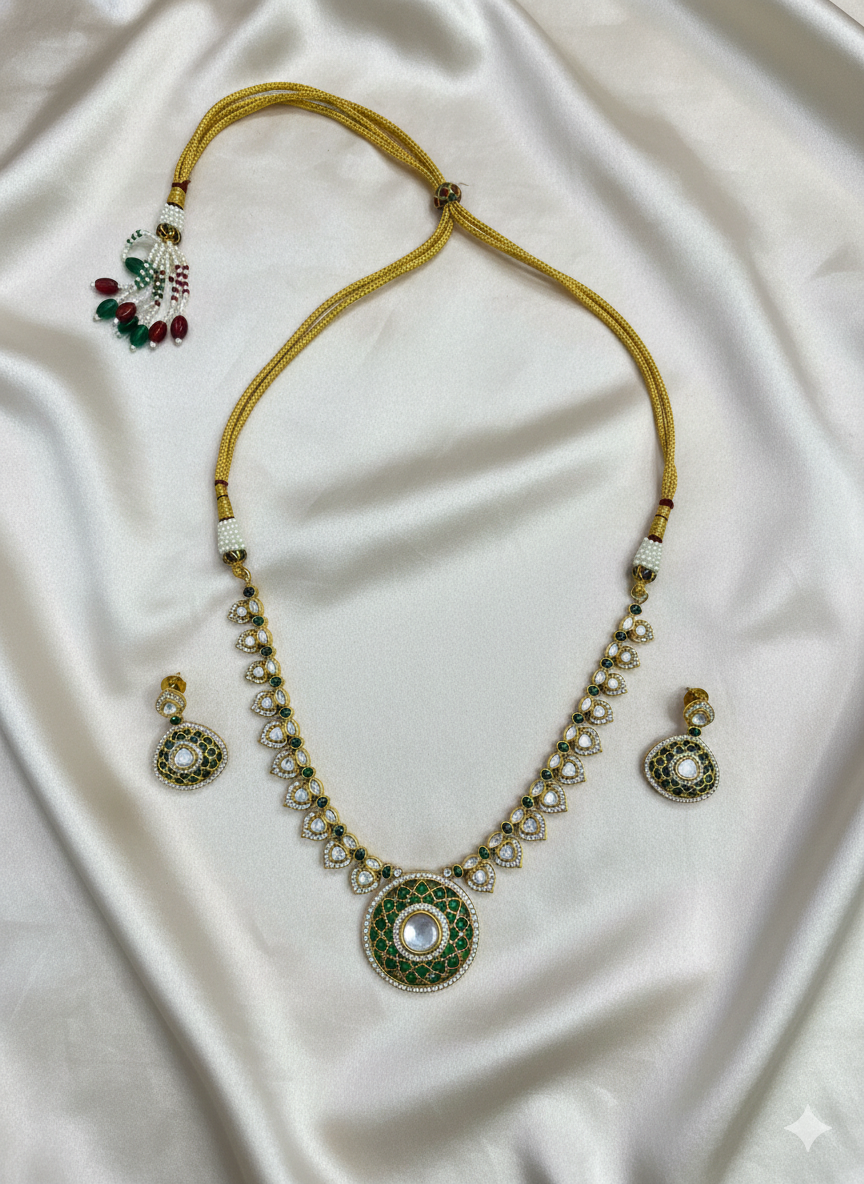 Kundan Adjustable Dori Necklace Set