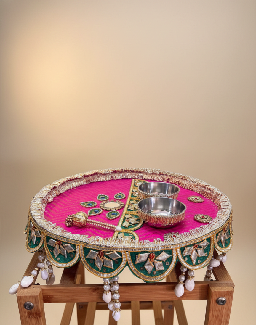 Big Size Pink Steel Tilak Thaal