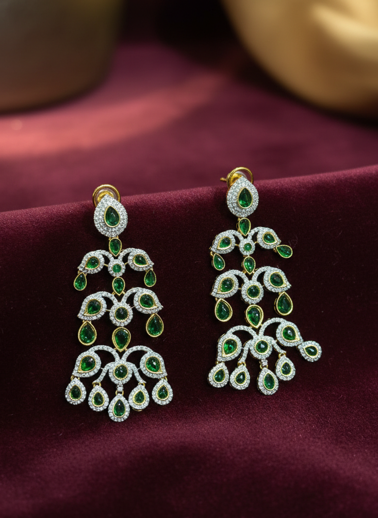 Emerald Green Chandelier Earrings