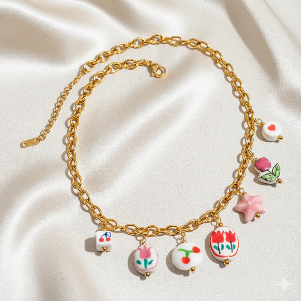 Pink Charm Necklace