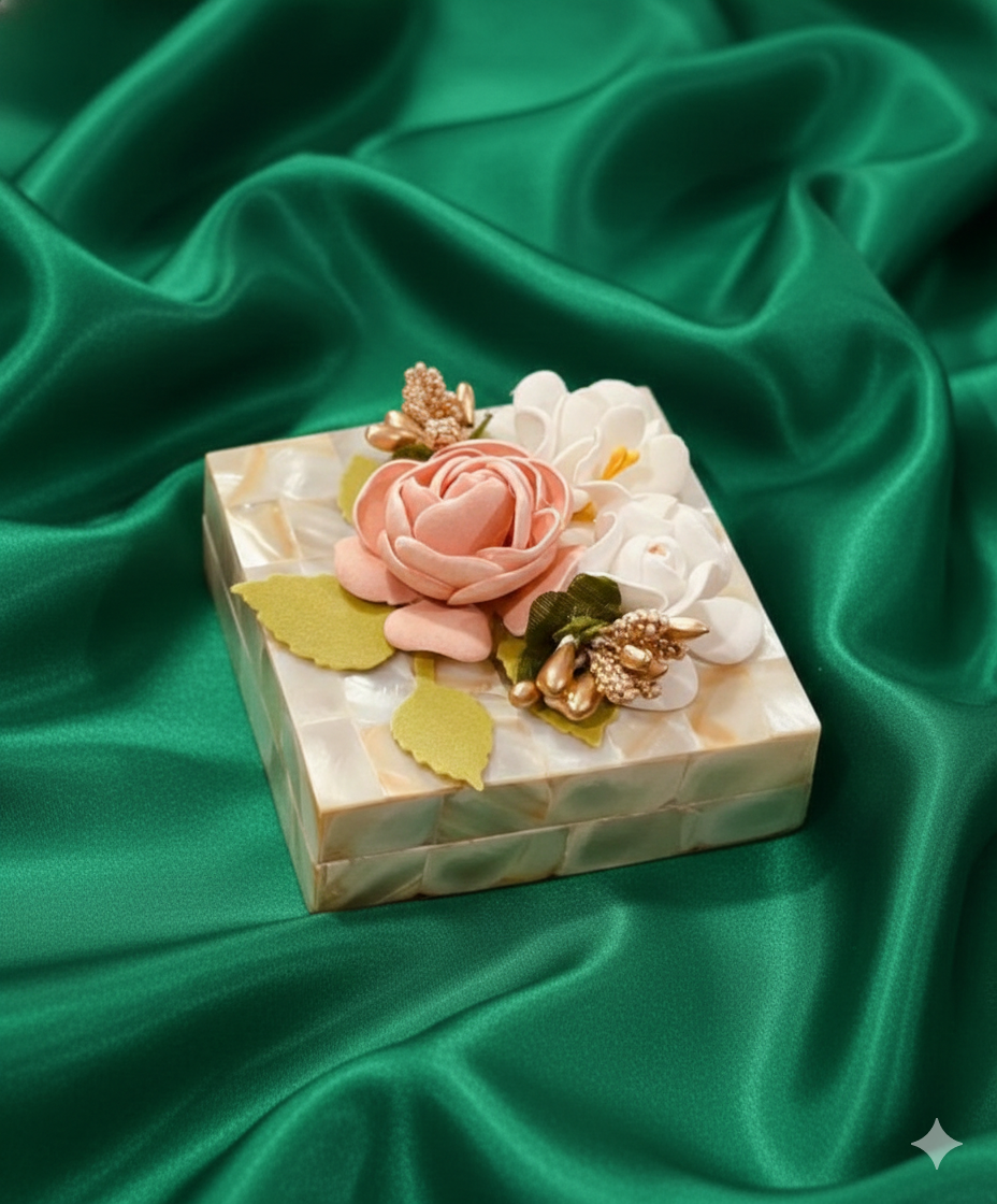 Handcrafted Floral Coin Box
