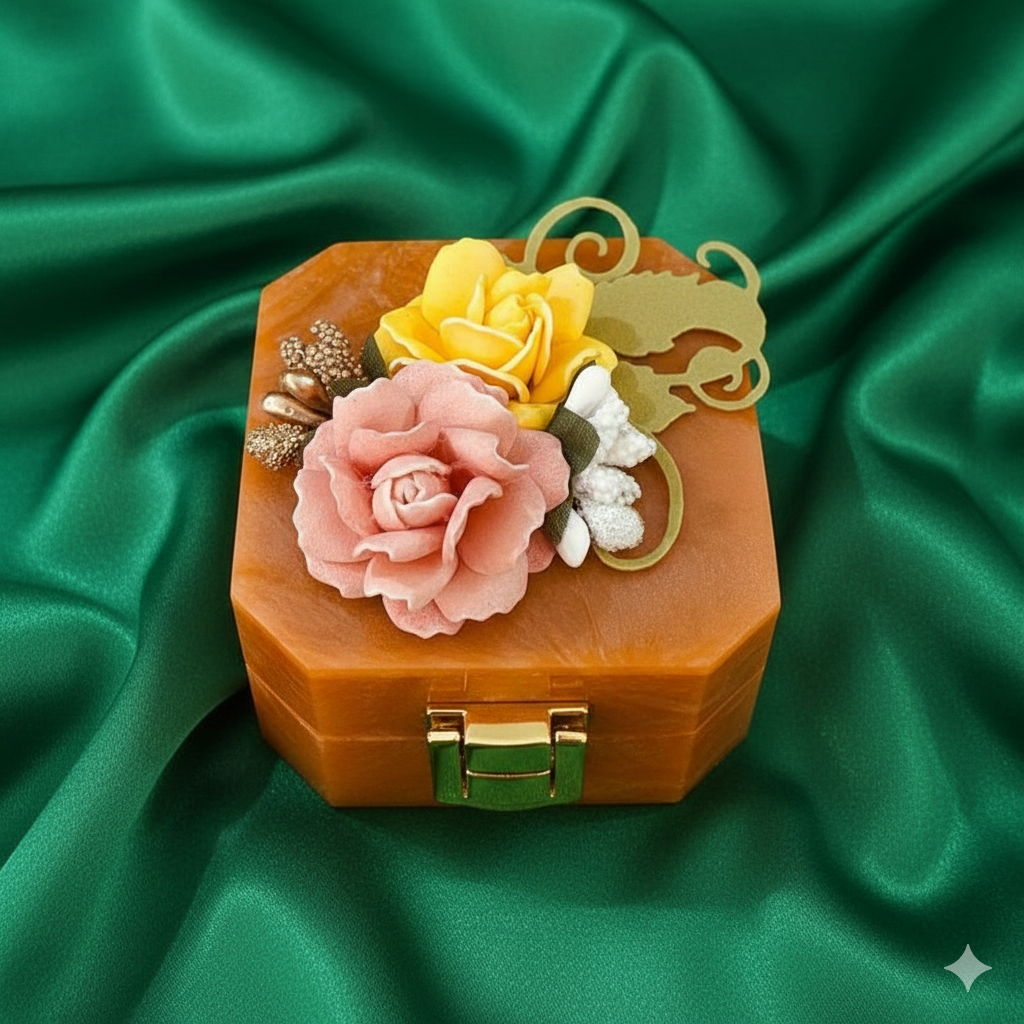Floral Resin Coin Box