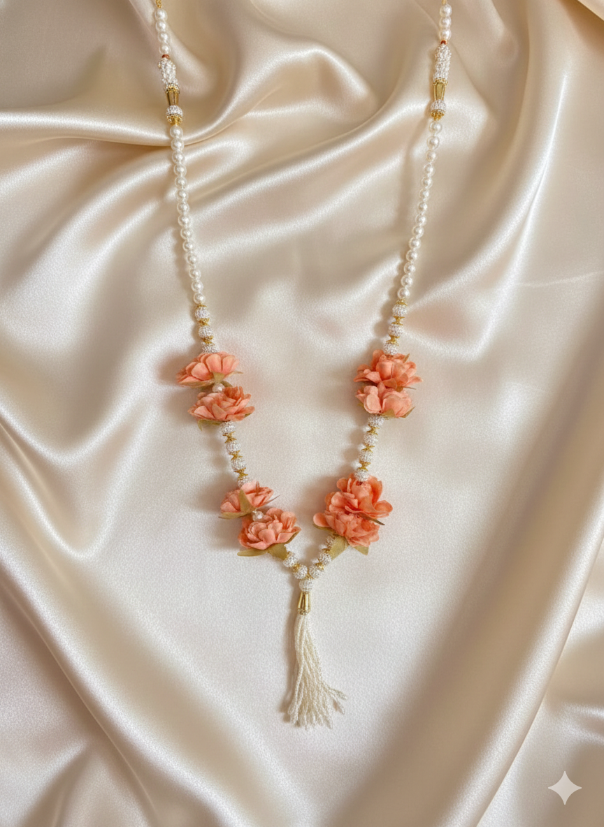 Orange Floral Swagat Mala set of 10)