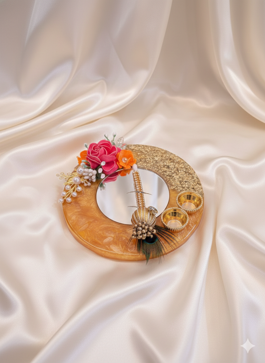 Handcrafted Floral Tilak Platter