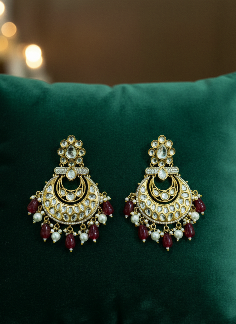 Royal Kundan Chandbali Earrings