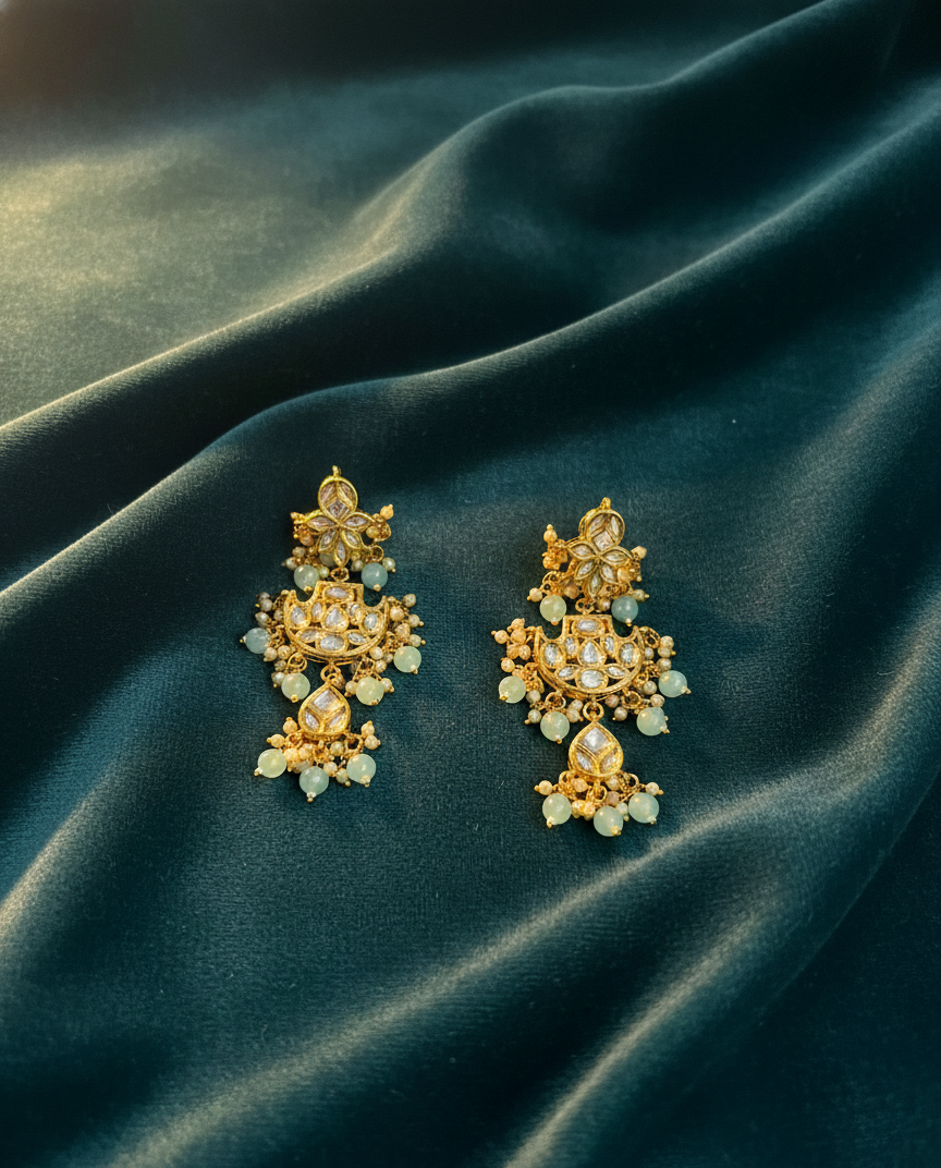 Royal Kundan Chandbali Earrings
