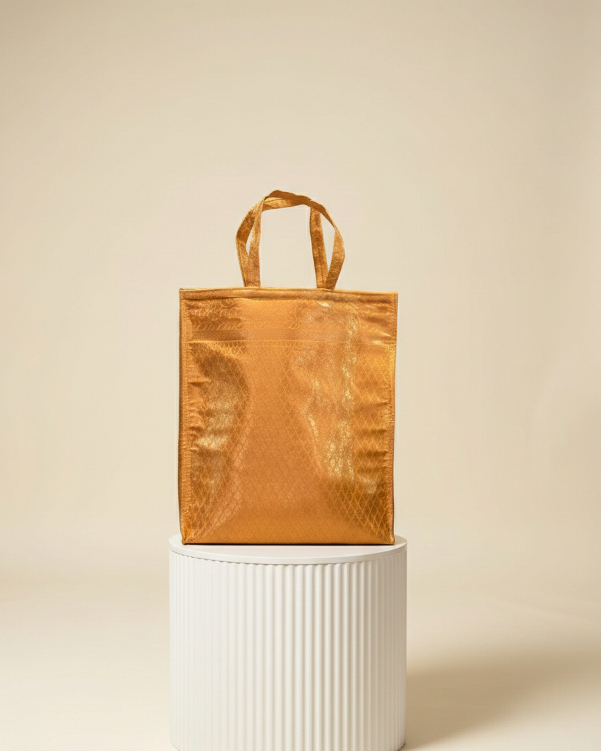 Yellow Benarsi Silk Hamper Bags