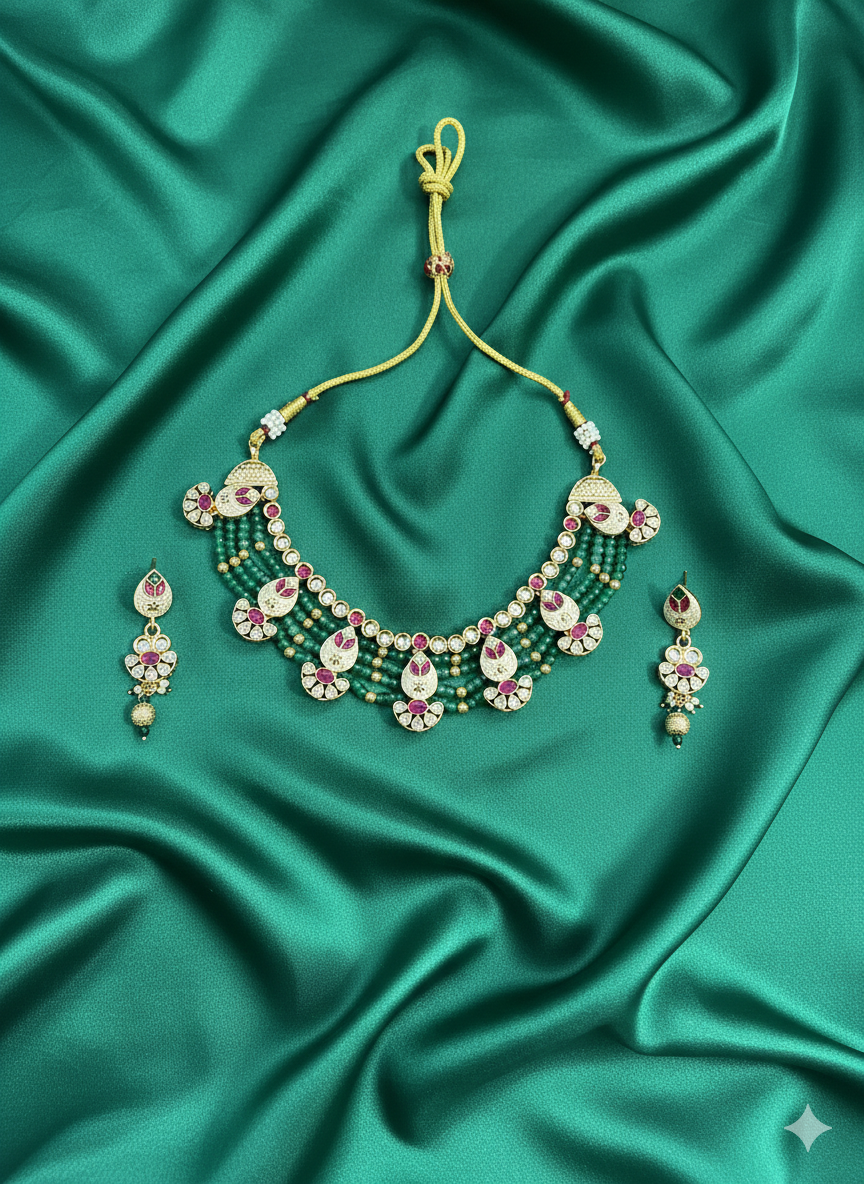 Kundan Meenakari Choker Set