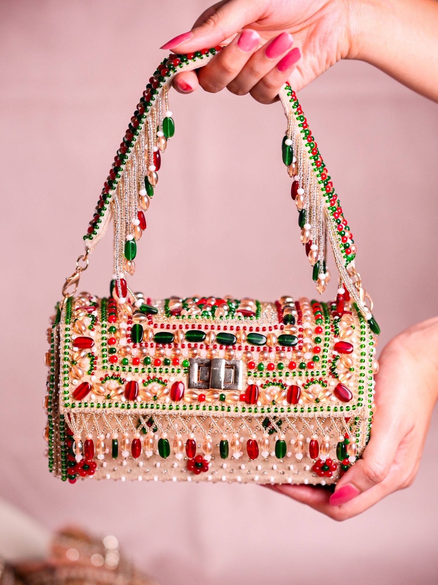 Noor Multicolour Suede Hand Bag
