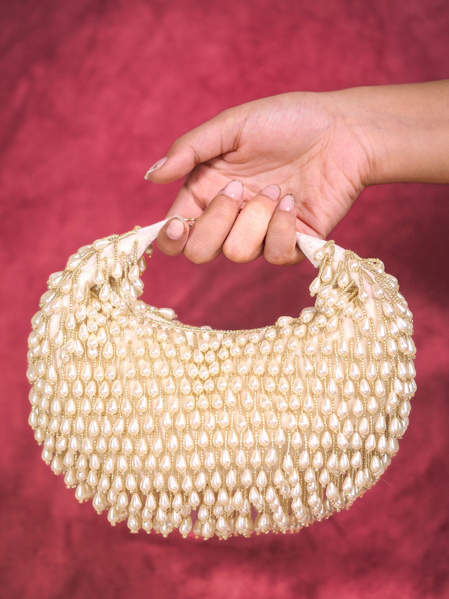 Jae Ivory Suede Embellished Hobo Bag