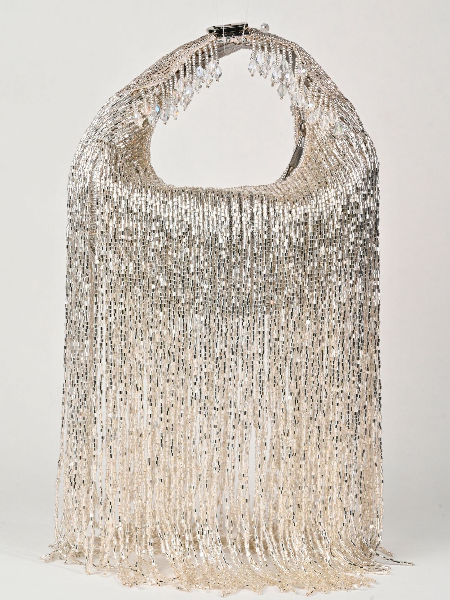 Bailey Silver Georgette Handcrafted Hand Bag