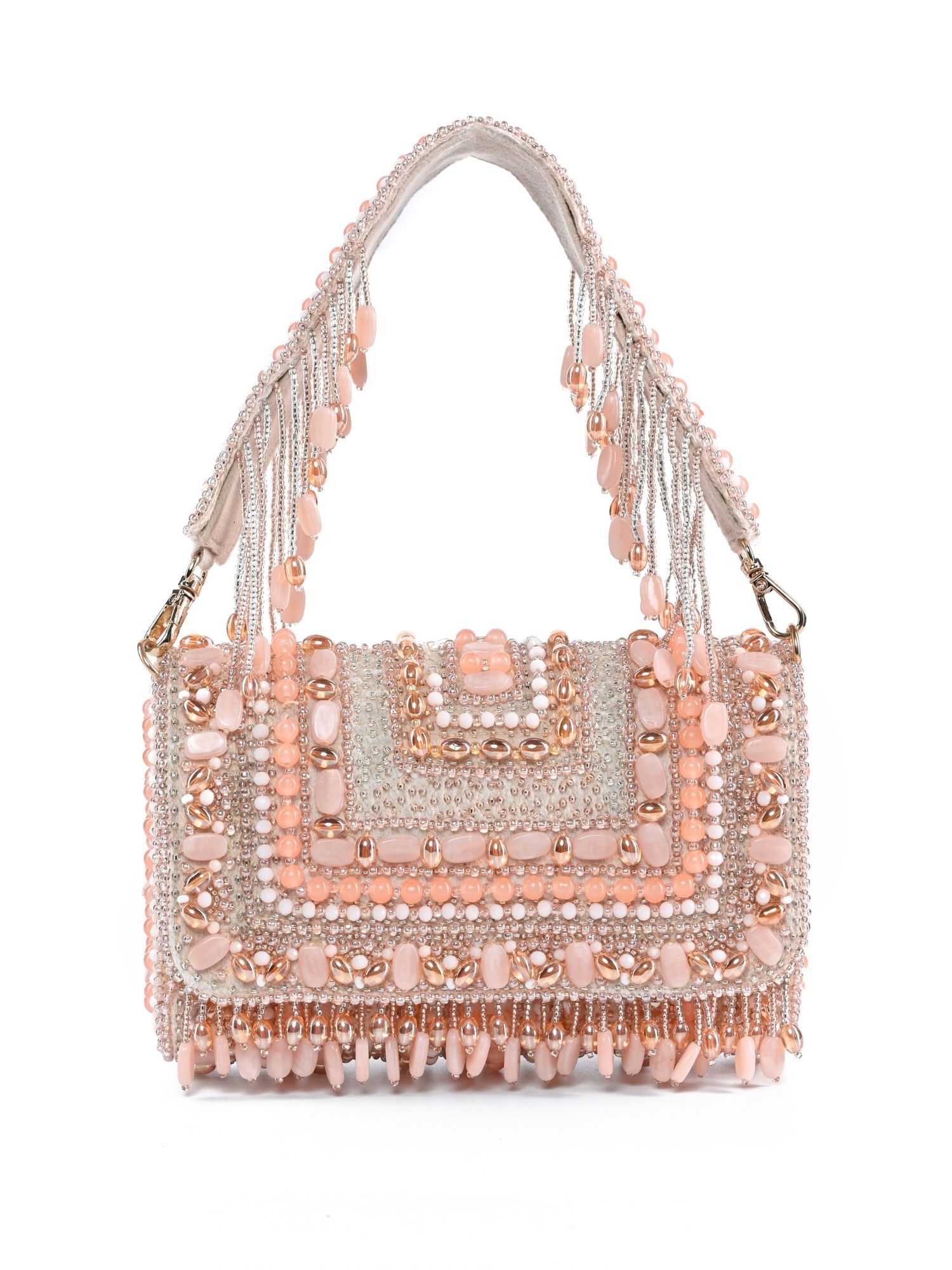 Noor Pastel Suede Embellished Clutch