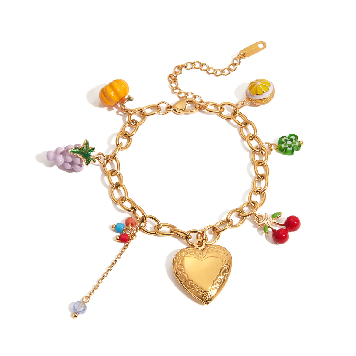 Golden Fruit Charm Bracelet