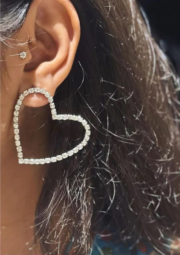 Silver Sweetheart Earrings Big