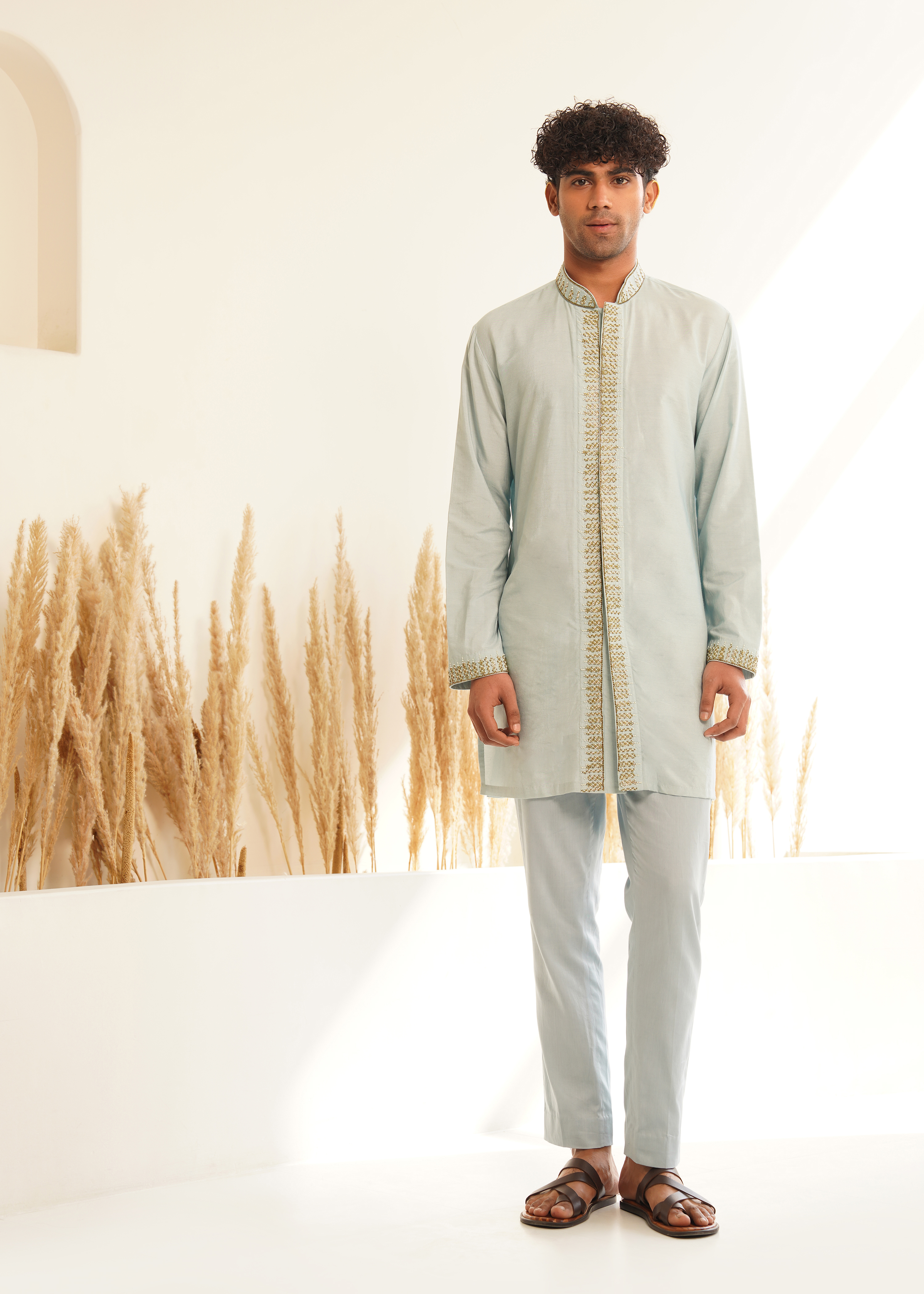 Mrigank Powder Blue Kurta Set