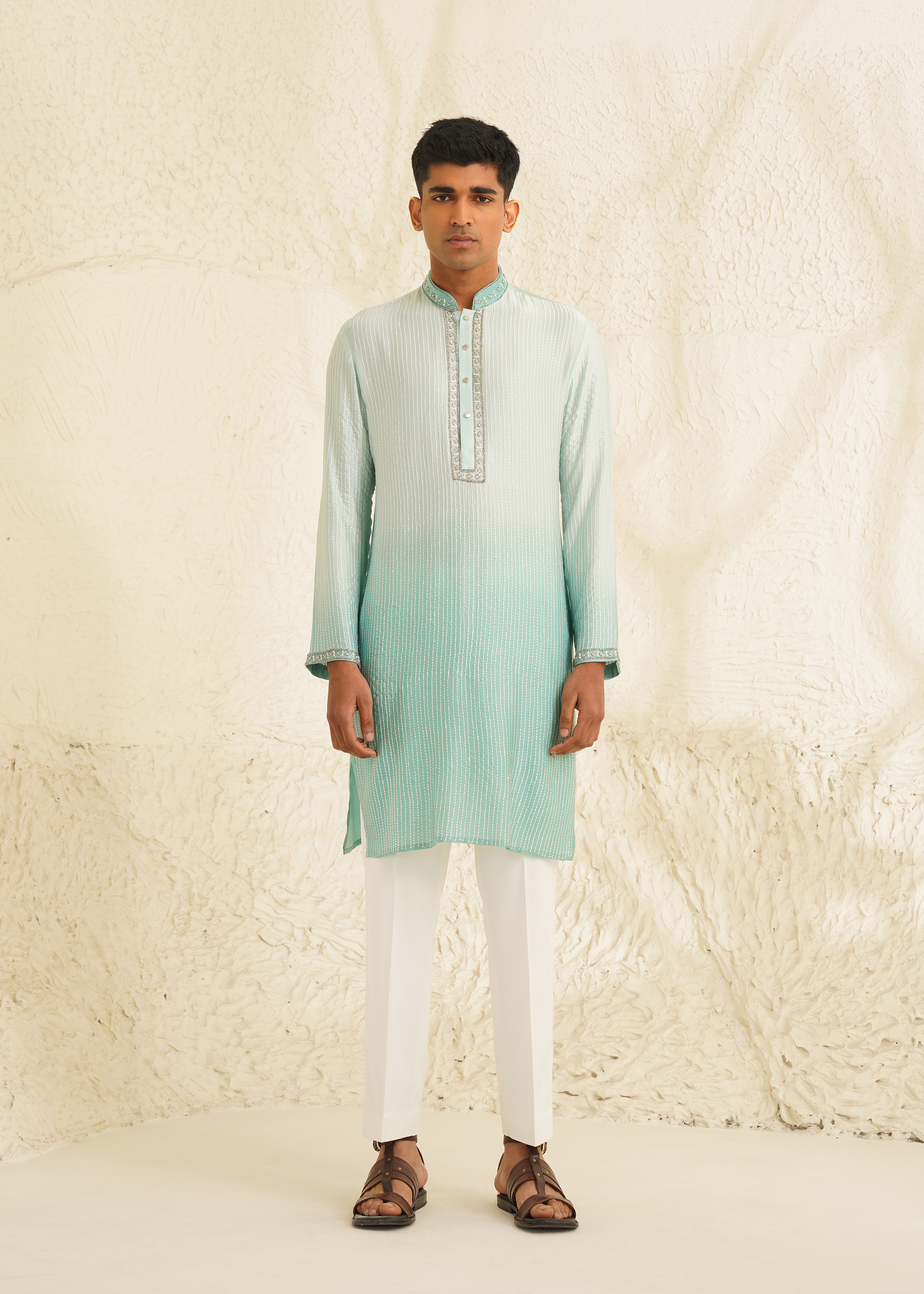 Ombre Cyan Kurta Set