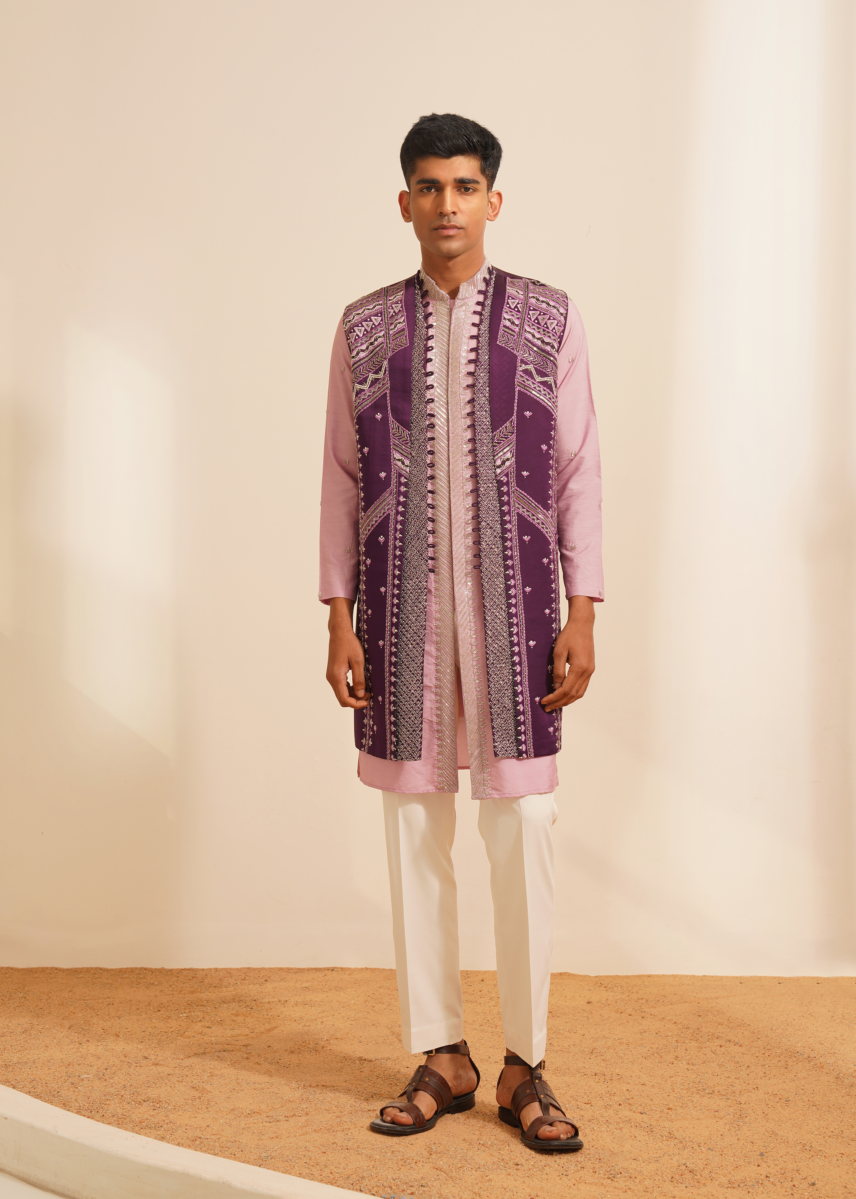Purple Indo-Jacket Set