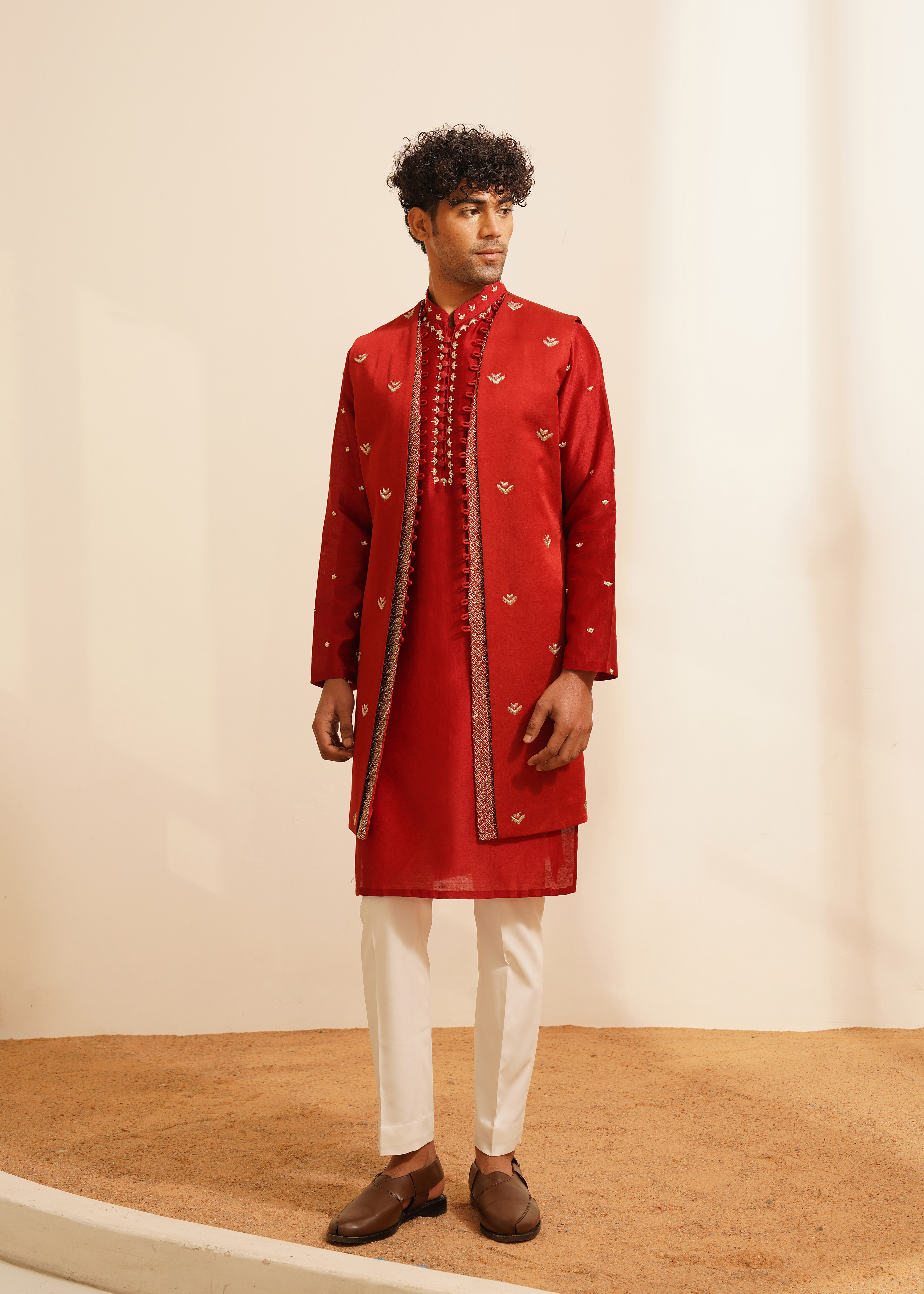 Red Indo-Jacket Set