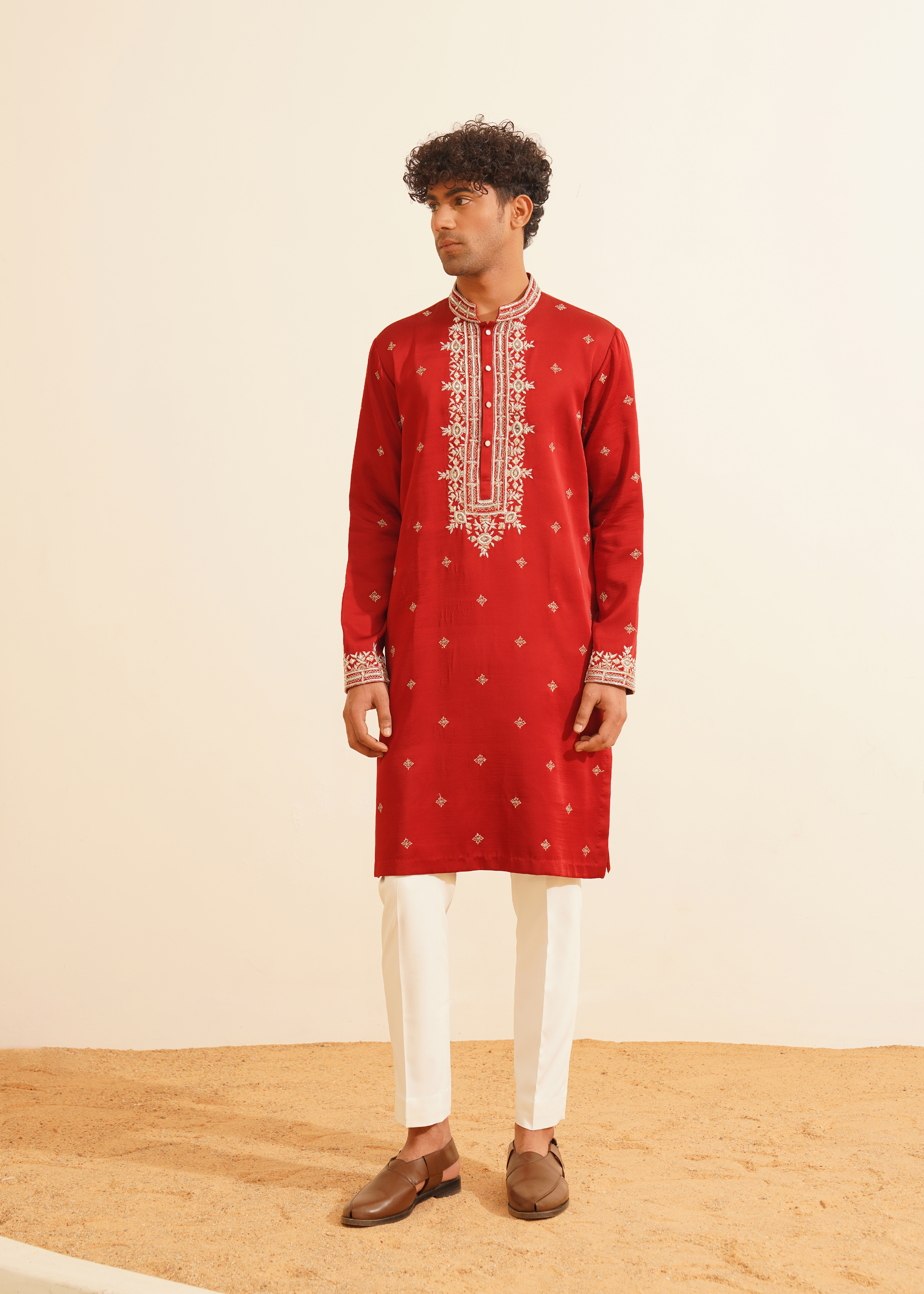 Mrigank Red Kurta Set