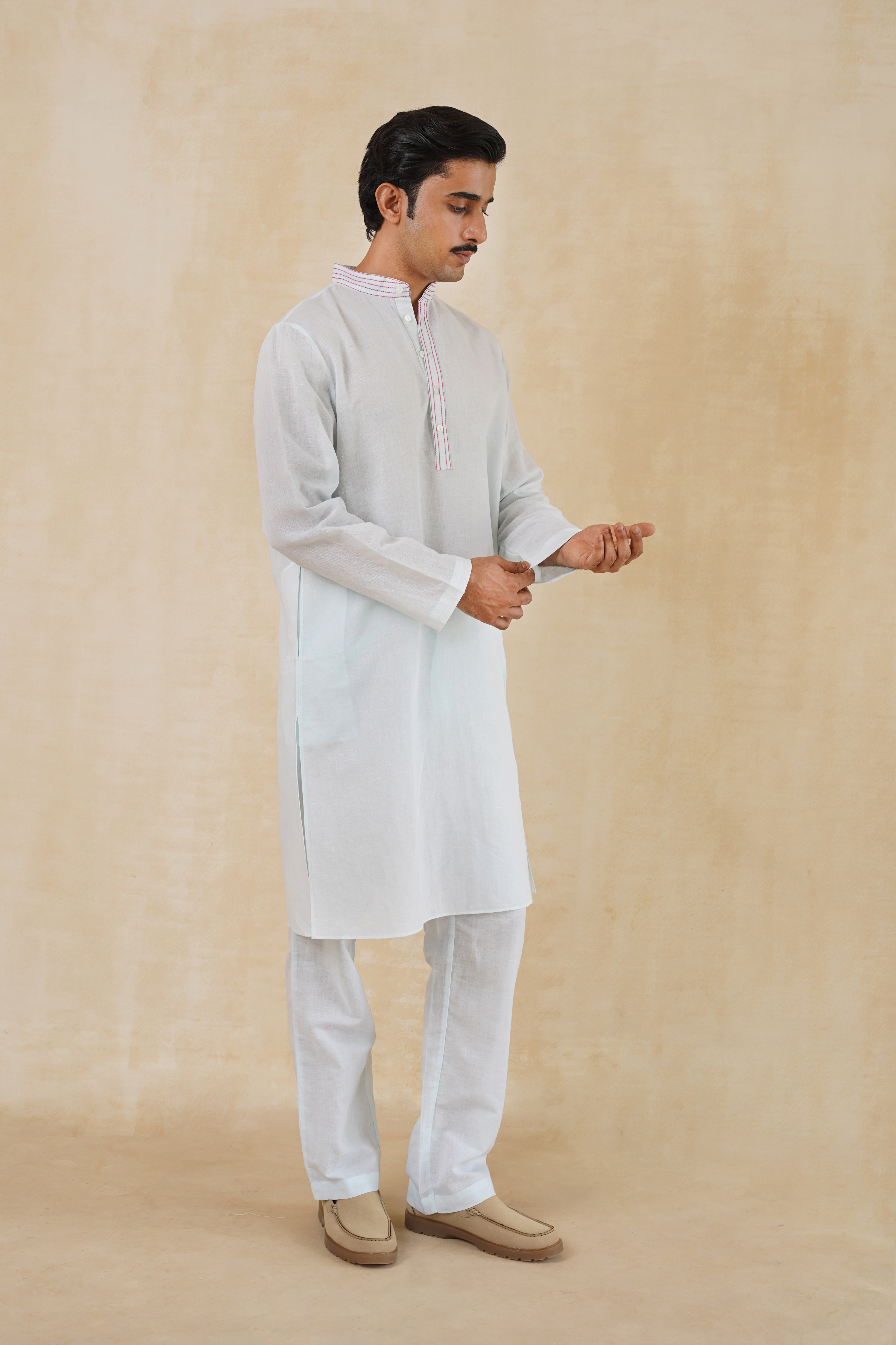 Pastel Linen Kurta Set