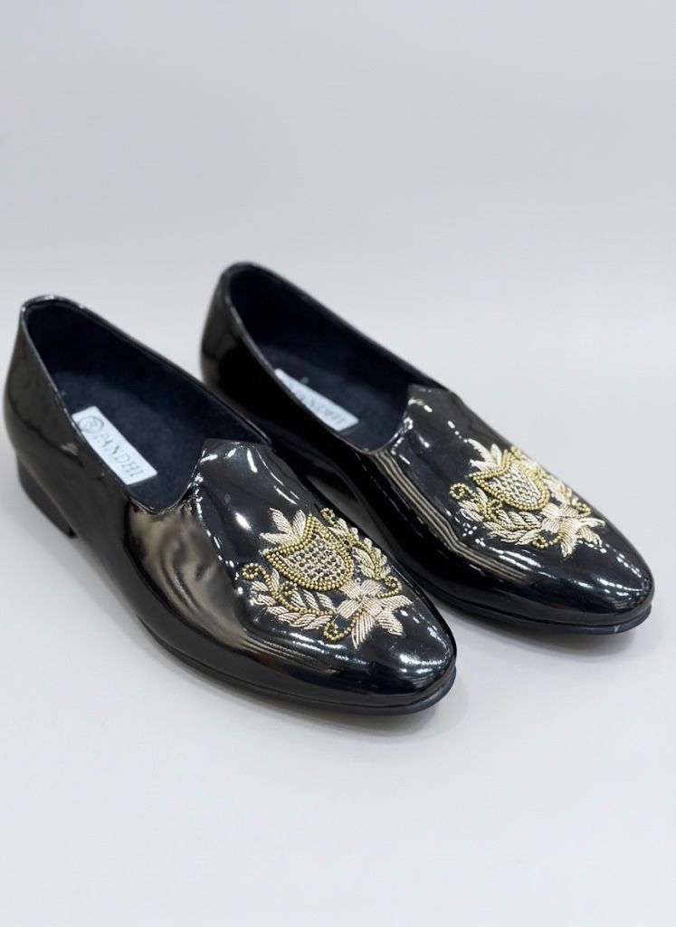 Royal Handembroidered Leather Loafers