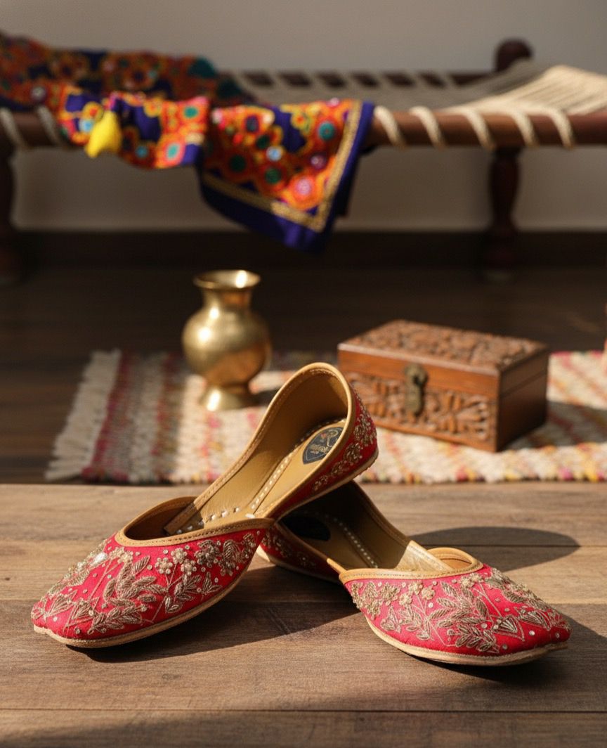 Shahi Dabka Blossom Jutti
